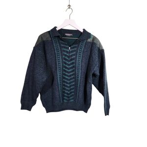 Vintage Nordica Sweater Wool Blend 1/4 zip Made in Italy
